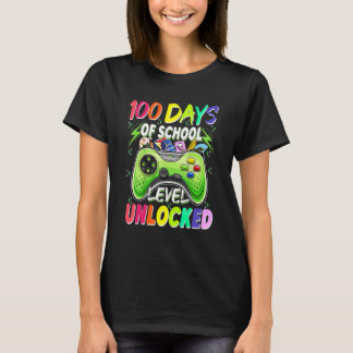 100 Days of School Level Unlocked Video Games Game T-shirt