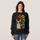 100 Days Of School No Prob Llama Lover Teacher Kid Trui (Voorkant volledig)