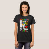 100 Days Of School No Prob Llama Teacher 100th Day T-shirt (Voorkant volledig)