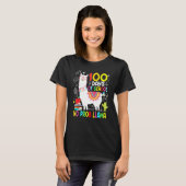 100 Days Of School No Probllama Llama 100th Day Te T-shirt (Voorkant volledig)