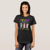 100 Days Of School No Probllama Llama Happy 100th  T-shirt (Voorkant volledig)