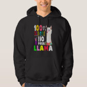 100 Days of School No Probllama Llama Teachers Stu Hoodie (Voorkant)