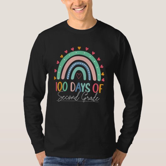 100 Days Of School Rainbow 100th Day Of Second Gra T-shirt (Voorkant)