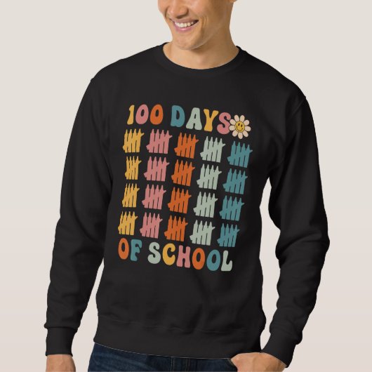 100 Days of School Retro Happy 100th Day Trui (Voorkant)