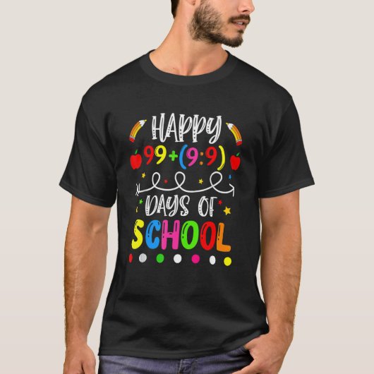 100 Days Of School Shirt Math Equation Teacher Stu (Voorkant)