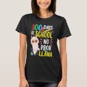 100 Days of School Shirt No Probllama Llama 100th  (Voorkant)