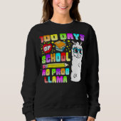 100 Days of School Shirt No Probllama Llama 100th (Voorkant)