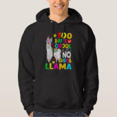 100 Days Of School Shirt No Probllama Llama 100th (Voorkant)