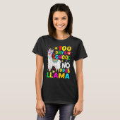100 Days Of School Shirt No Probllama Llama 100th (Voorkant volledig)