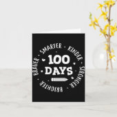 100 Days Of School Teacher 100th Day Of School Sma Kaart (Gele Bloem)