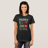 100 Days Of School Teacher and Kids Happy 100th Da T-shirt (Voorkant volledig)