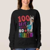 100 Days Of School Teacher No Probllama Llama Cute Trui (Voorkant)