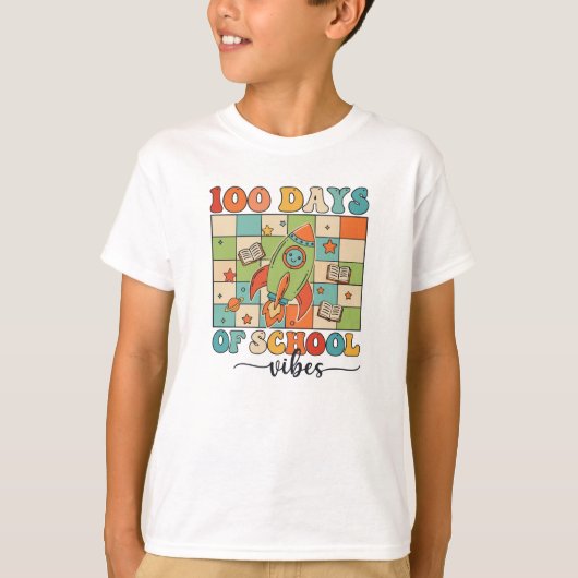 100 Days Of School Vibes T-shirt (Voorkant)