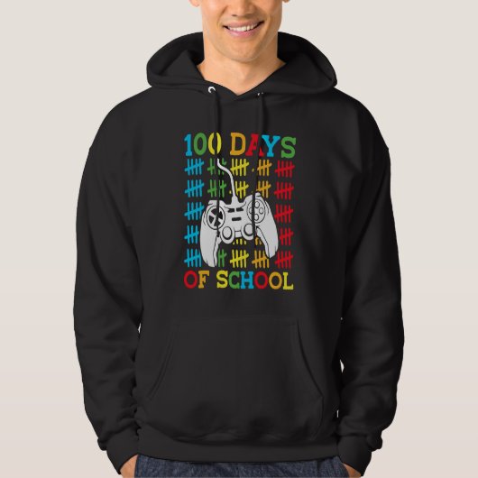 100 Days of School Video Games Controller Gaming K Hoodie (Voorkant)