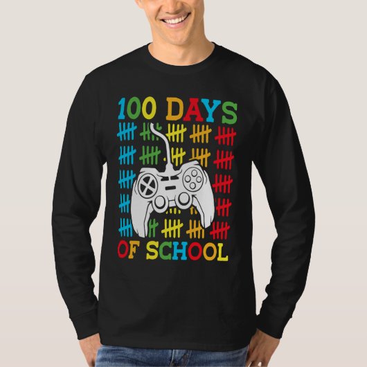 100 Days of School Video Games Controller Gaming K T-shirt (Voorkant)