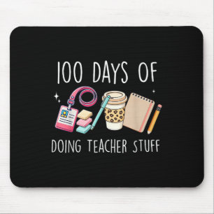 100 Days of School Vrouwen Leraar Graphic 100th Muismat