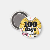 100 Days of School Yellow Pencil Bow Magnet (Recto/Verso)