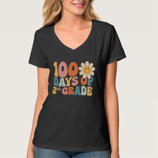 100 Days Of Second Grade Teacher 100th Day Of Scho T-shirt (Voorkant)