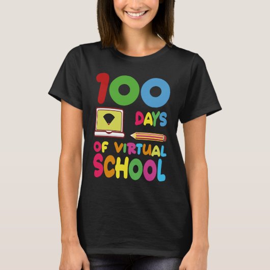 100 Days Of Virtual School 2023 T-shirt (Voorkant)
