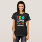 100 Days Of Virtual School Funny 100th Day Of Scho T-shirt (Voorkant volledig)
