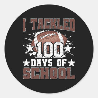 100 Days School 100th Day Football Boys Ronde Sticker