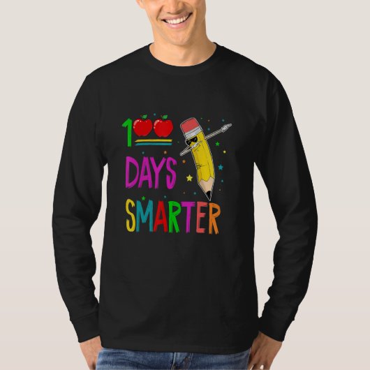 100 Days Smarter   Dabbing Crayons 100th Day Of Sc T-shirt (Voorkant)