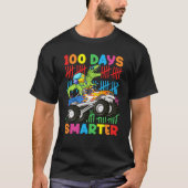 100 Days Smarter Dinosaur Monster Truck 100th Day T-shirt (Voorkant)
