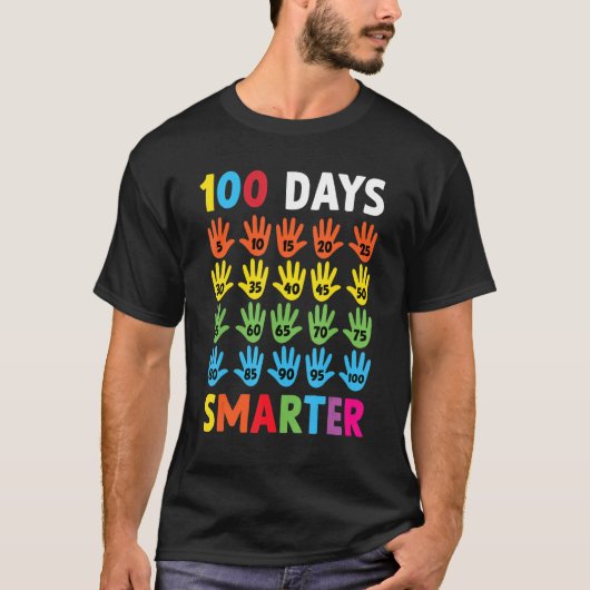 100 Days Smarter Hands Happy 100 Days Of School Bo T-shirt (Voorkant)