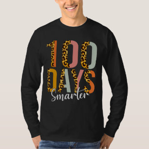 100 Days Smarter Happy 100th Day Of School Leopard T-shirt