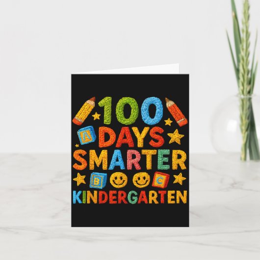 100 Days Smarter Kindergarten Milestone School Ach Kaart (Voorkant)