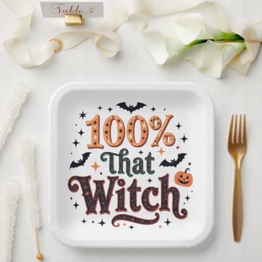100% die heks papieren bordje (Huwelijk)