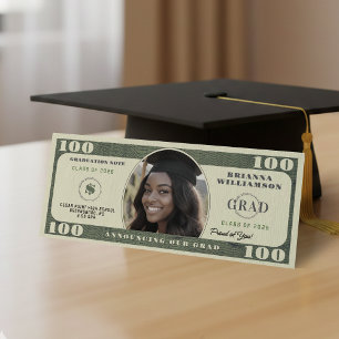 100 Dollar Bil Foto Afstuderen Aankondiging