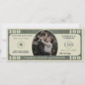 100 Dollar Bill Fotobruiloft Save The Date (Voorkant)