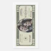 100 Dollar Bill Fotobruiloft Servet (Voorkant)
