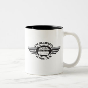 100 dollar hamburger - Flying Club Tweekleurige Koffiemok