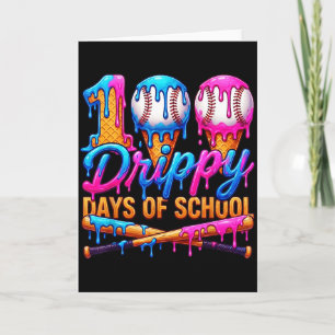 100 Druppige Dagen Van School Honkbal Ijs Drip  Kaart