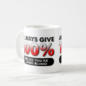 100% du sang drôle Mug (Devant gauche)