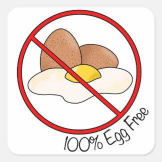 100% eiervrij vierkante sticker