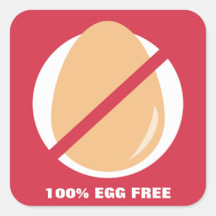 100% Eiervrij Voedsel Allergie Alert Stickers