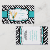 100 Electric Blue Zebra Bakery Chef Carte de visit (Devant / Derrière)