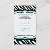 100 Electric Blue Zebra Bakery Chef Carte de visit (Dos)