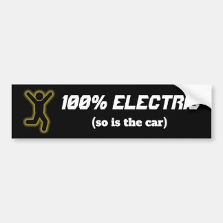 100% elektrisch (ook de auto) bumpersticker