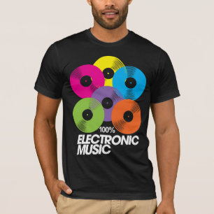 100% elektronische muziek (donker) t-shirt