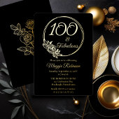 100 en Fabulous 100ste verjaardagsfeest gestempeld Folie Uitnodiging