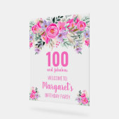 100 et fabuleux accueil fleuri rose (Angle)