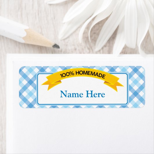 100% Étiquette alimentaire maison - Bleu (En situation)