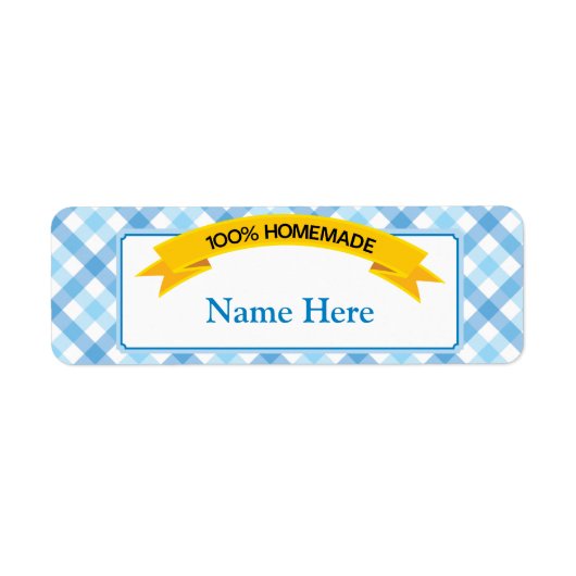 100% Étiquette alimentaire maison - Bleu (Devant)