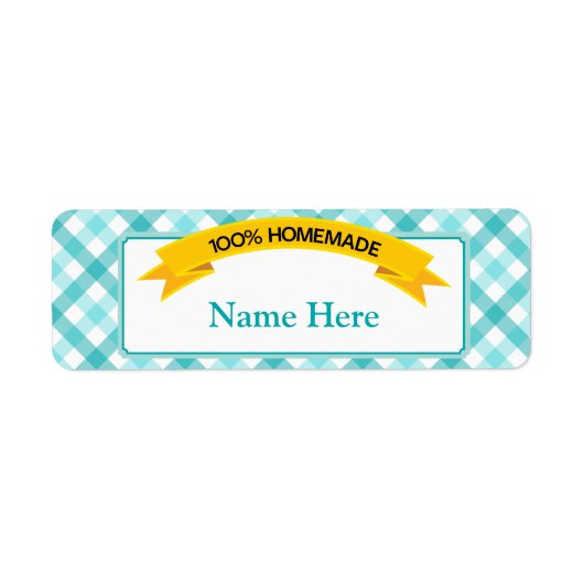 100% Étiquette alimentaire maison - Turquoise (Devant)