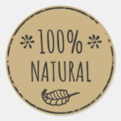 100% Étiquette de bocal naturel (Devant)
