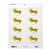 100% étiquettes de miel pur (Feuille entière)